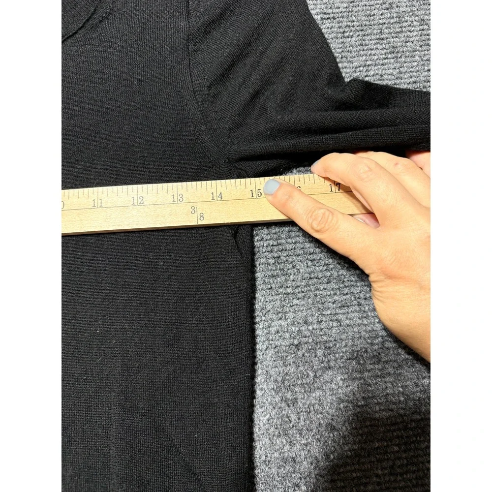 J.Crew Sweater Women XS Black Excellent Lightweight Crewneck 3/4 Sleeve